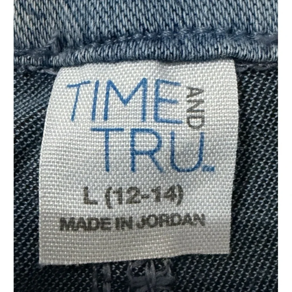 Time And Tru‎ Women's High Rise Jeggings Pants Stretch Floral Denim L(12-14)
